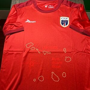 Tempo brand AFRICA CAPE VERDE Nat’l team Men's JERSEY. Sz M,L,XL,2X New w tags